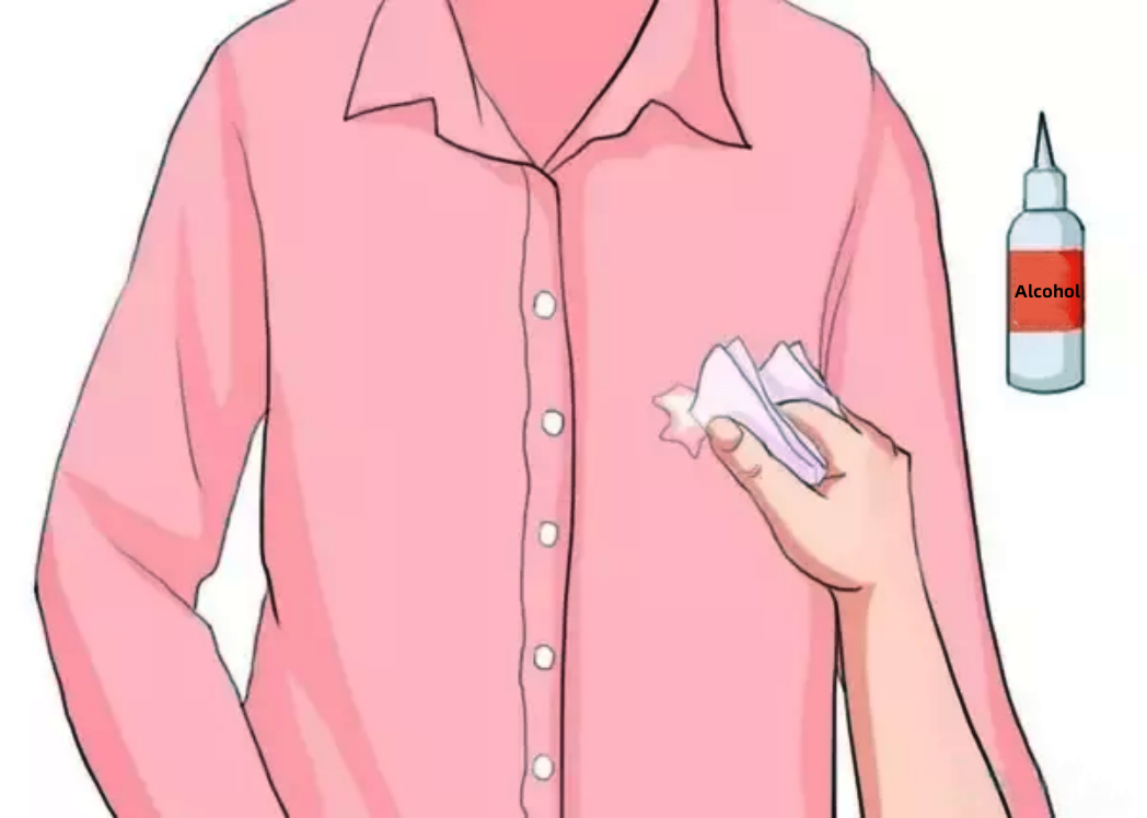 Use rubbing alcohol to remove eyelash glue from clothes